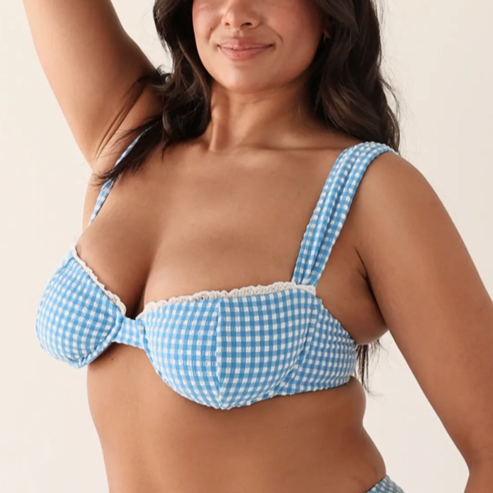 Blue Gingham Women's Bikini Set